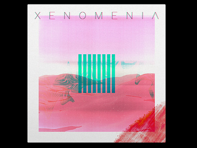 XENOMENIA 3d 3d art abstract album album art album artwork album cover album cover design antoine ballerino color design geometry gradiant illustration kev andré perrin lachute light neon pink sea