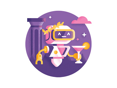 Togatronik - Robot fraternity design geometric illustration party robot toga