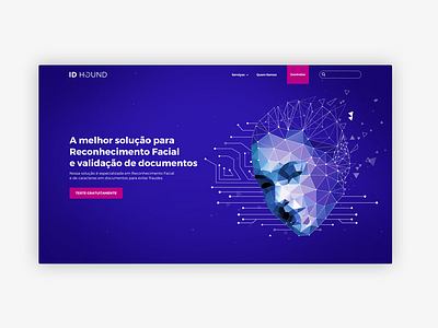 Facial Recognition - Landing Page design digital futuristic interface landing page ui