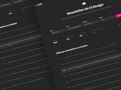 Newsletter Page cards dark ui forms landing page newsletter ui design