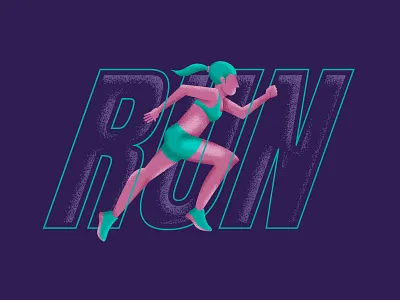 Running Illustration art athlete graphic illustration run running sport woman