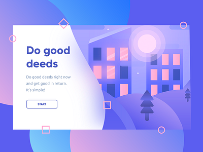 Do good deeds animation app branding colors design dribbble file flat freebie freepsd gradients hello illustration minimal new type typography vector web website