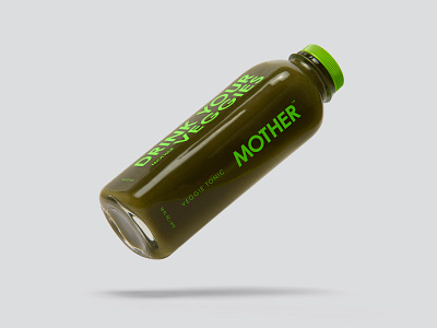 Mother Veggie Tonic art direction bottle design brand identity branding design food and beverage food packaging graphic design green identity design juice juice bottle logo package package design packaging packaging design typography