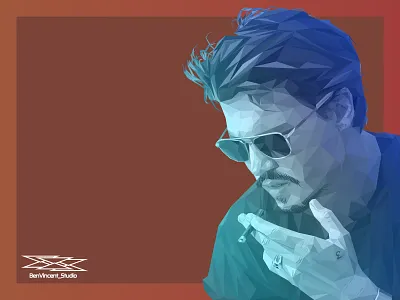 Johnny Depp on Vector Lowpoly Illustration design illustration lowpoly lowpolyart vector vectorart