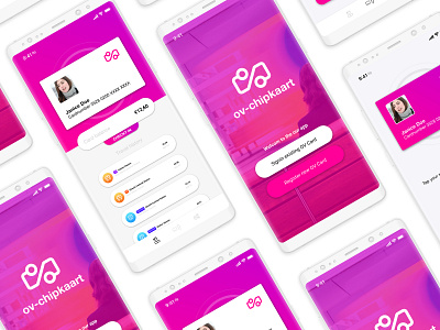 OV-Chipcard app design ( concept ) app card clean design flat graphic design identity nfc public transit transport