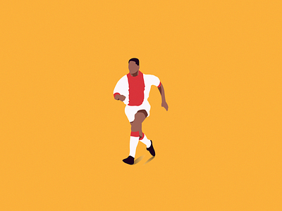 Patrick Kluivert ajax amsterdam character dutch football illustration minimal soccer sport vector