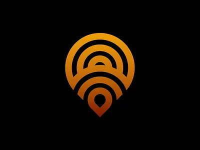 WiFi Location Symbol branding gps icon location logo map market pin radiate symbol ui ux wifi