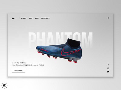 Nike Phantom Soccer Cleat Design Concept (Pt. 1) cleat cleats concept design illustrator nike phantom proxima nova shoes shop soccer ui ui inspiration ux web web design