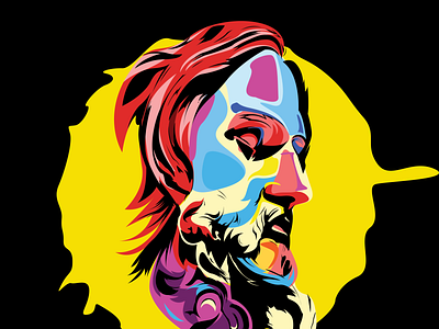 Pop Art Jesuss designer graphic illustration style vector