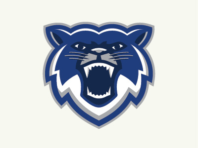 Our Lady of Lourdes Bearcats athletics blue branding cat design illustration logo louisville mascot school school logo team team logo teeth