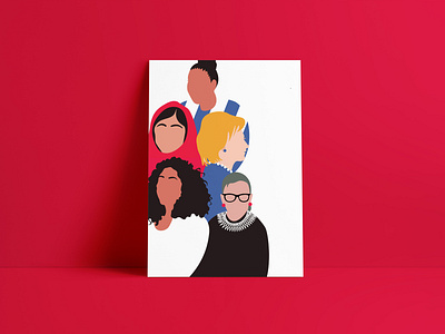 Powerful Women design editorial design feminism hillary clinton illustration malala yousafzai metoo oprah ruth bader ginsburg tarana burke vector webelieveher women day womens day womens history month womens rights