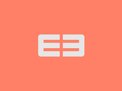 E3 character clean coral design flat lettering logo minimal mirror number reflection shape simple typography vector