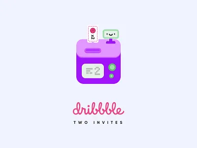 2 Dribbble invites! creative design draft dribbble illustration invitation invite invites machine shot ticket ui