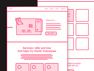 Portfolio homepage wireframes freehand portfolio website wireframes