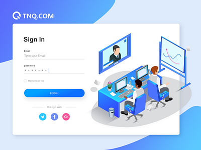 TNQ Dashboard Login Page Redesign 2.5d clean dashboard illustration isometric login signin ui uidesign ux