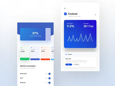 Battery Consumption battery app battery ui cache app design memory ui stock app ui visual