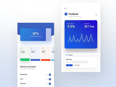 Battery Consumption battery app battery ui cache app design memory ui stock app ui visual