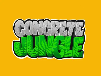 Concrete Jungle app concrete game gray green illustration jungle mobile procreate sketch texture title