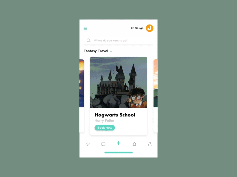 Fantasy Travel App animation app cartoon cute design fantasy film illustration jin design jindesign logo mobile mock up motion graphics travel travel app ui ux vector