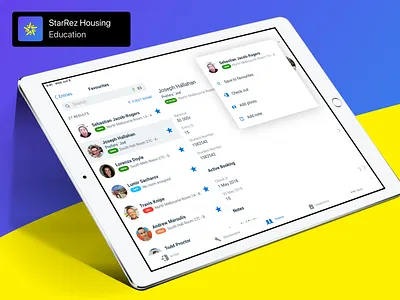 StarRez Housing Tablet app design interface ipad mobile tablet ui ux