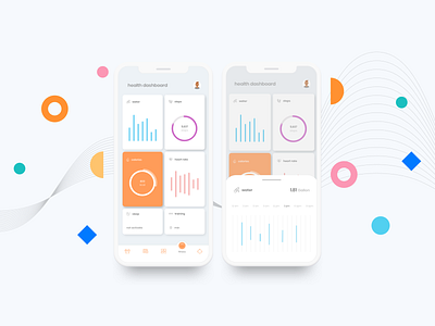 Fitness Dashboard app design icon ui ux