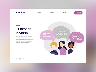 A introduction page for University. adstract art branding design education education website illustration minimalist minimalist design motion graph motion graphics ui university web webdesign