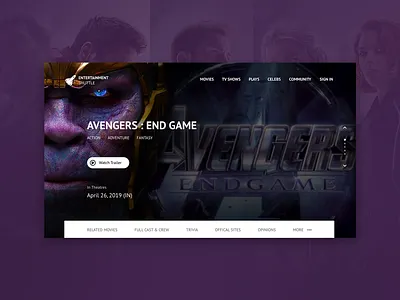 Movie website landing page carousel design home page landing page minimalist movie app video web design website