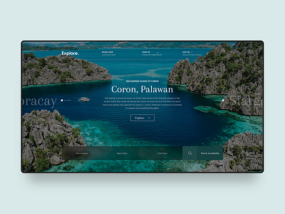 Travel Web Design Concept agency banner blogger clean design digital green homepage island landing page minimal modern simple travel ui ux vacation web web design website