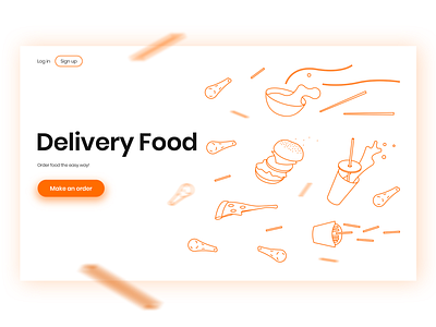 Delivery Food business color concept delivery app design digital fast food illustration landing page ui vector