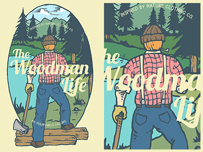 The Woodman Life clothing design forest illustration jungle landscape life logo nature retro retro badges t shirt design t shirt graphic t shirt illustration tshirt typography vintage vintage badges wild woodman