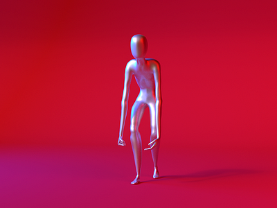 Metallic character 3d 3d art blender contrast face material metallic modelina modeling rig rigging sculpting shiny