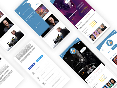 App concept for the Actu Ciné website android app blue color cine cinema color design ios logo series ui ux designer ux ui design