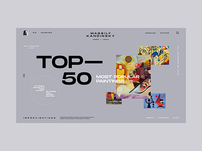 Kandinsky website art exhibition gallery homepage painter russia ux ui design website