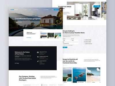 Luxury real estate investing platform - Homepage design fintech homepage investing luxury platform real estate ui ux web