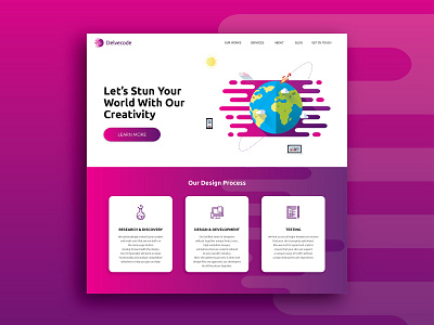 Delvecode Landing Page Concept branding creative design digital landing page start up technology ui userinterface ux vector web website