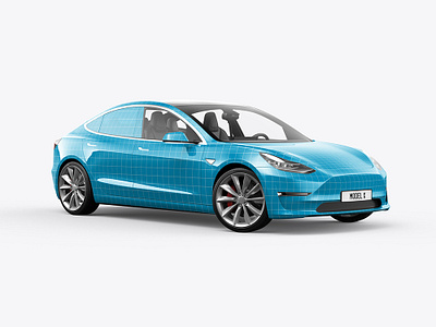 Tesla Model 3 Electric Car Mockup 3d branding business car car wrap corporate design download electric electric car graphic design identity logo mock up mockup model 3 render tesla vehicle