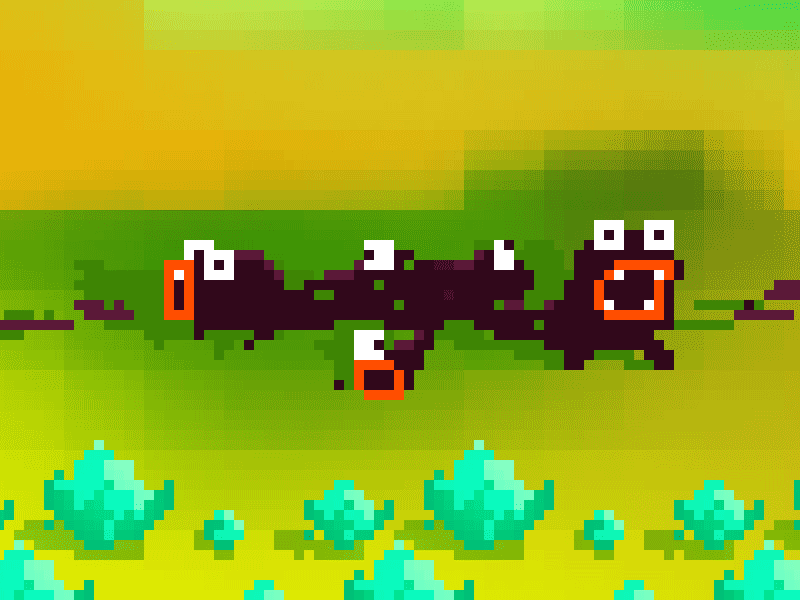 Larval attack animation game larva pixel art retro