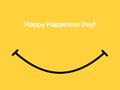 Happy Happiness Day badge design happy illustration logo mentalhealth smile type vector yellow