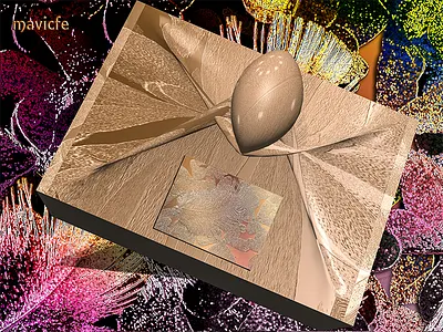 A Gift From The Garden color colorful colorful art design digital art feathers garden gift gift box graphic art graphic design illustration illustration art mavicfe painting photography photoshop
