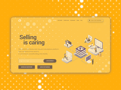 Crypto landing page design flat illustration landing page landing page concept logo minimal ui vector website