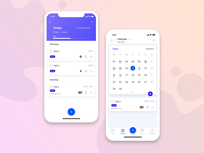 Todo app app calendar design dribbble flat gradient background gradient color ios mobile startup tasks to do app todo todoapp todolist ui uidesign user interface design ux vector