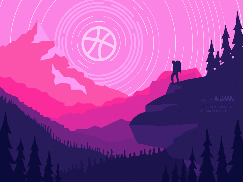 Hello Dribbble! animation design flat illustration vector