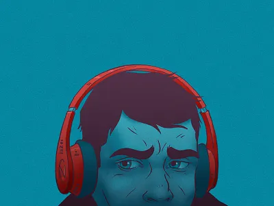 Headphones audio brush pen eyes mockinbird