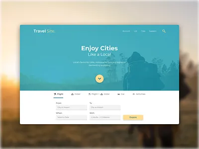 Journey, Trip, Travel Site. flight journey travel trip ui ui ux design ux web web design