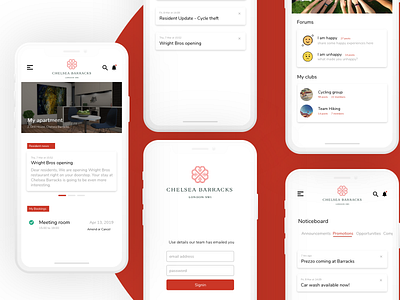 Chelsea Barracks(London) - Residential App app design ui ux