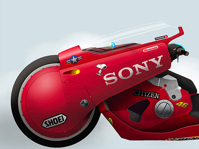 Kaneda´s bike 01. Akira akira anime bike color japan manga motorbike motorcycle tokyo