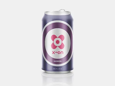 X-On Energy Drink | Berries bottle branding can energy drink label mockup package packaging