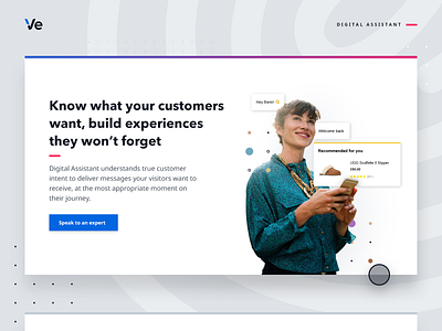 Digital Assistant - web graphic ai assistant audience chat customer experience ecommerce engagement footwear graphic graphic design illustration mobile onisite online shopping personalisation product recommendation retail web web design