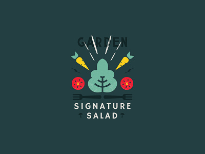 Salad branding garden icon illustration salad simple vegan veggies