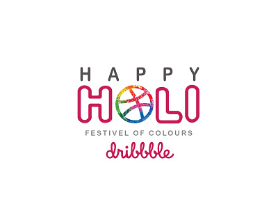 Holi design icon illustration logo typography